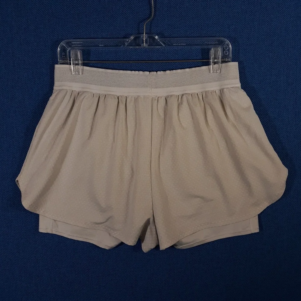 Nike Dri-Fit Tennis Shorts Womens Large Athletic Elastic Waist Lined Off White